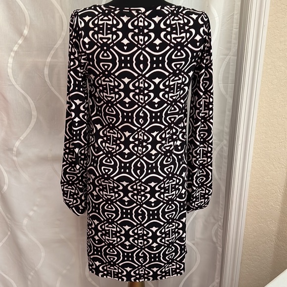 Laundry By Shelli Segal, Long Sleeve, Black Print Dress, Size 4 - Picture 5 of 7